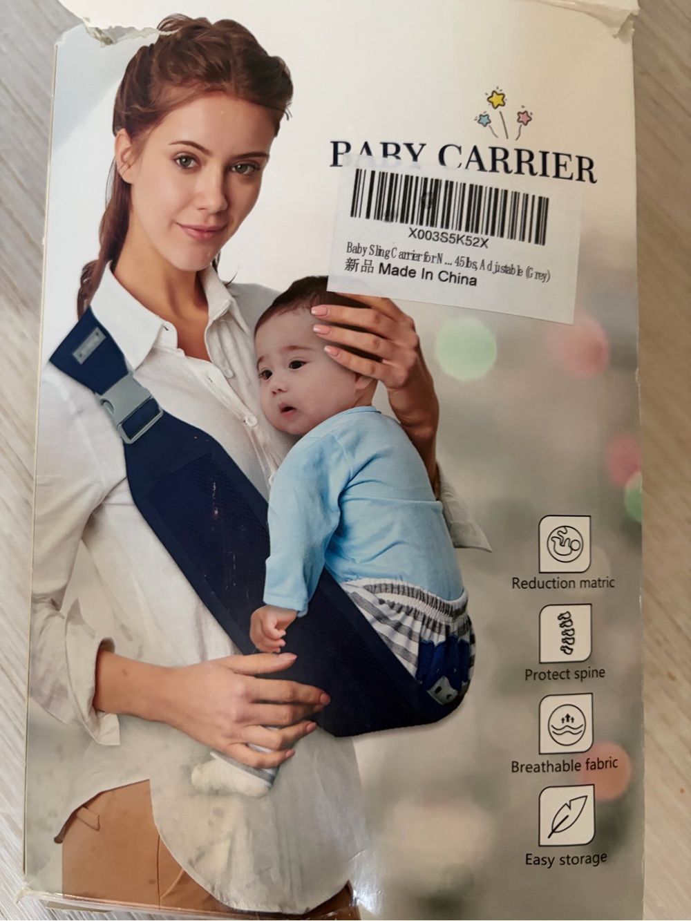 Cream Baby Hip Seat Carrier - Comfortable Hands-Free Child Support - Picture 3 of 5